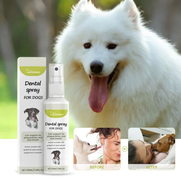 Cat and Dog Pet Mint Fresh Breath Spray Cat and Dog Oral Cleansing Deodorant Removal Odor Care Spray Pet Supplies